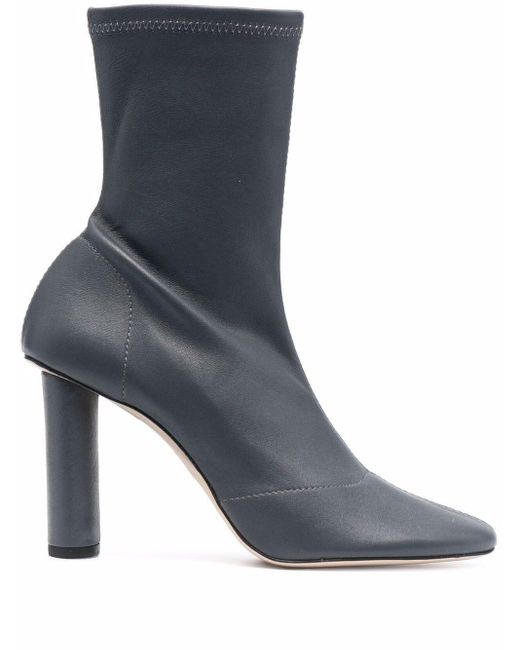 Botines lisos STUDIO AMELIA de Cuero de color Gris - Lyst