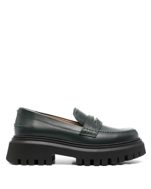 Maje Leather Platform Loafers in Black | Lyst