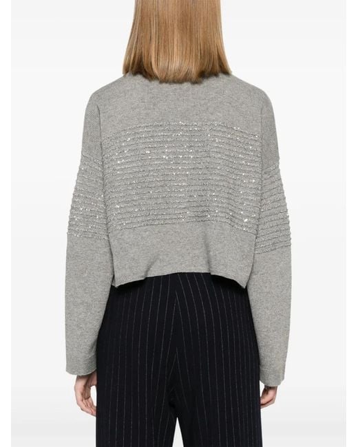 Pull Rayé À Col Roulé Twinset en coloris Gray