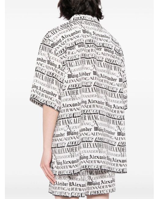 Camisa con estampado Newspaper Alexander Wang de color Gray