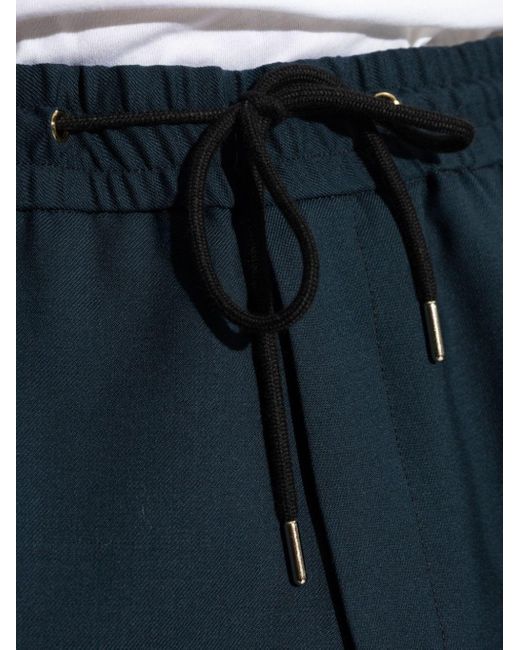 Paul Smith Blue Drawstring Wool Chino Trousers for men