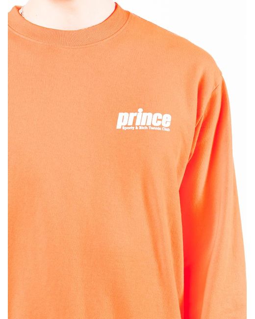 Sporty & Rich Orange X Prince Sweat À Logo Imprimé for men