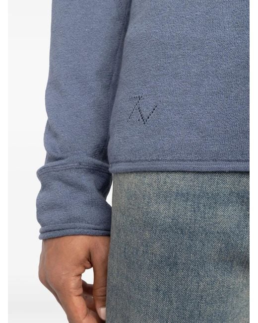 Zadig & Voltaire Blue Pull À Logo Et Manches Longues for men