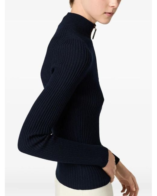 Cardigan Con Zip di Miu Miu in Blue