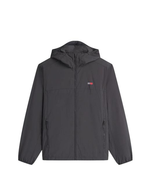 Tommy Hilfiger Gray Logo-Patch Hooded Jacket for men