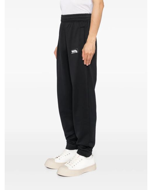 Maison Kitsuné Black Flash Fox Patch Sweatpants for men
