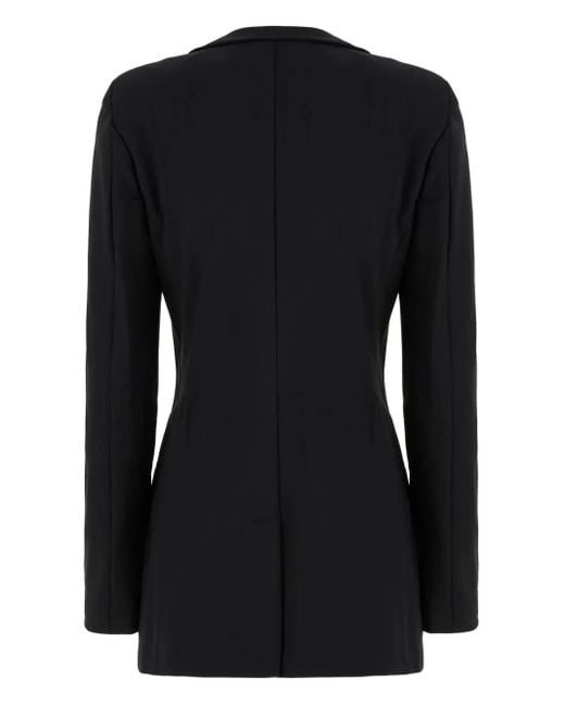 La Petite Robe Di Chiara Boni Black Rose-Embellished Single-Breasted Blazer