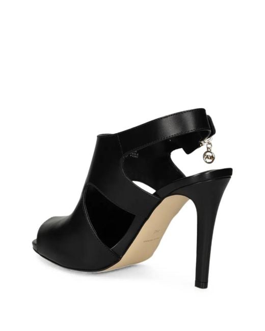 MICHAEL Michael Kors Black Harper Logo-Charm Sandals