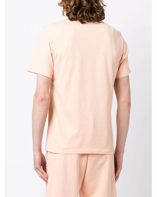 Maison Kitsuné Pink Logo-Print Cotton T-Shirt for men