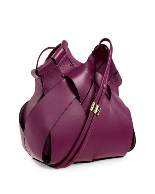 Ulla Johnson Purple Charlotte Woven Shoulder Bag