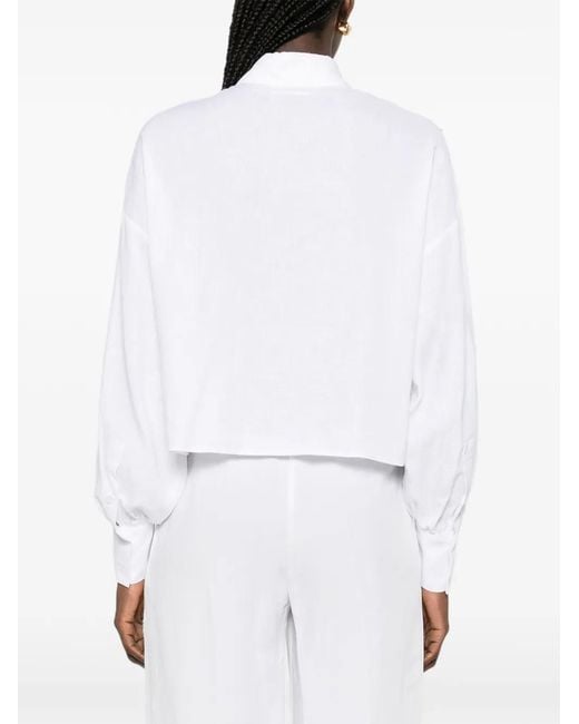 ERMANNO FIRENZE White Floral-Lace Shirt