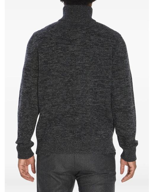 Barena Gray Turtleneck Zip-Front Sweater for men