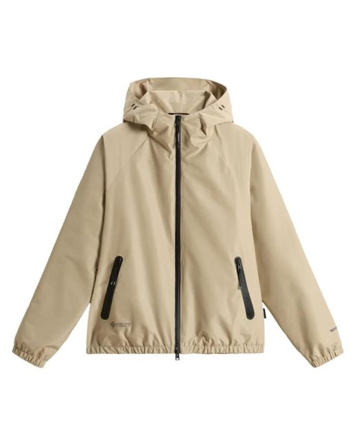 Woolrich Natural Zip-Up Hooded Jacket for men