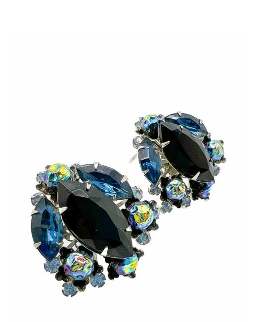 JENNIFER GIBSON JEWELLERY Black Vintage Judy Lea &Amp; Navette Earrings 1950S