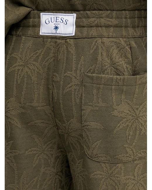 Guess Green Patterned Drawstring Shorts for men