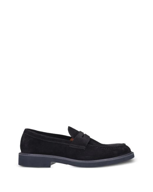 Doucal's Blue Mocassins En Daim for men