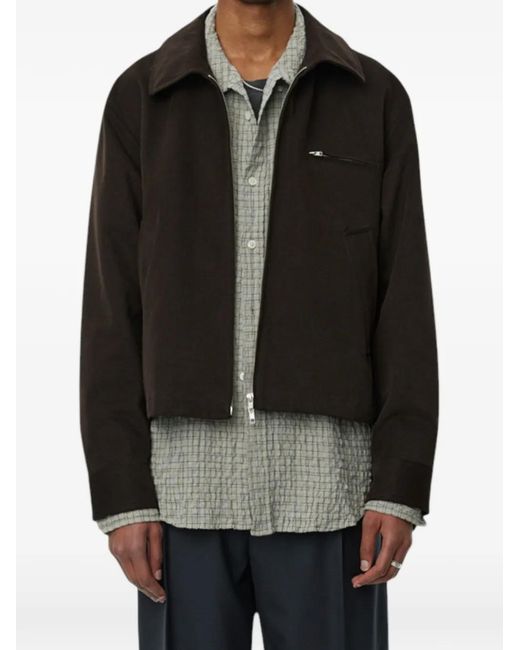 mfpen Black Postal Brushed-Cotton Jacket for men