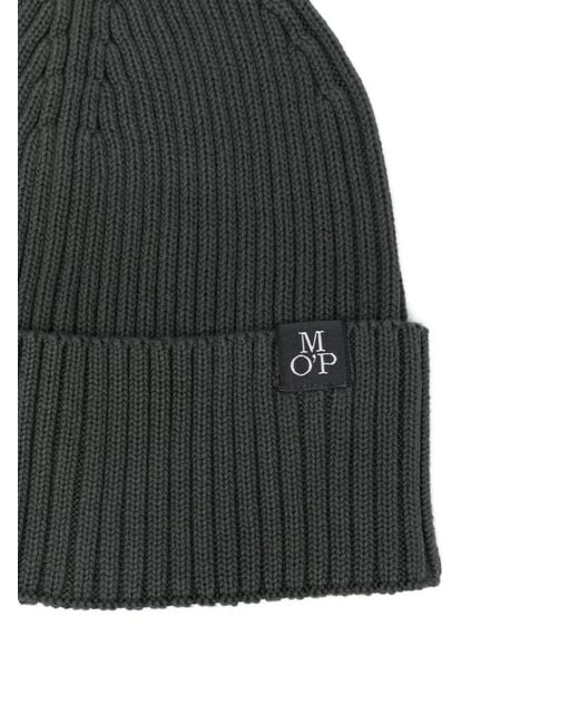 Marc O' Polo Black Ribbed Logo Cap for men