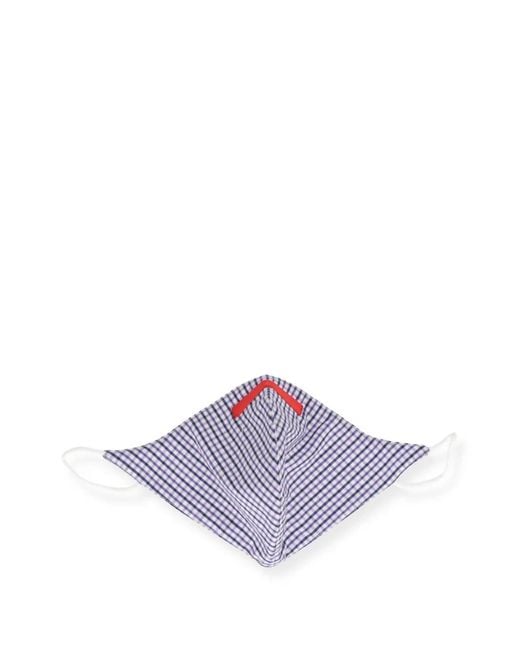 Isaia Purple Check-Pattern Face Mask for men