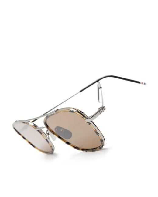 Thom Browne Natural Navigator-Frame Sunglasses