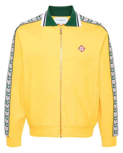 Casablancabrand Yellow Laurel Zip-up Sweatshirt for men