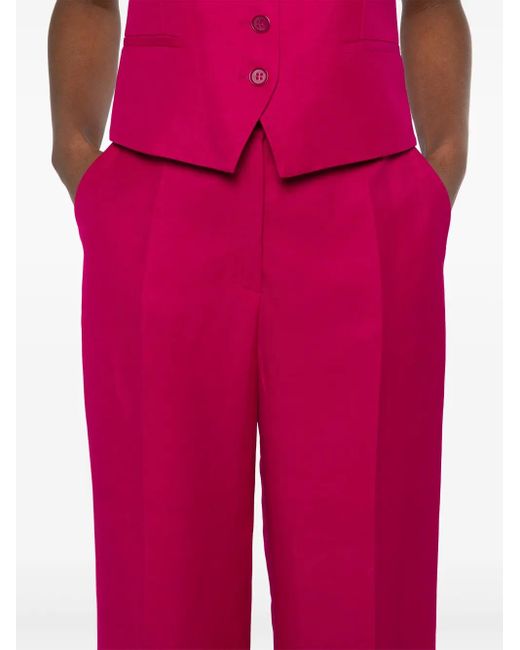 P.A.R.O.S.H. Pink Wide-Leg Trousers