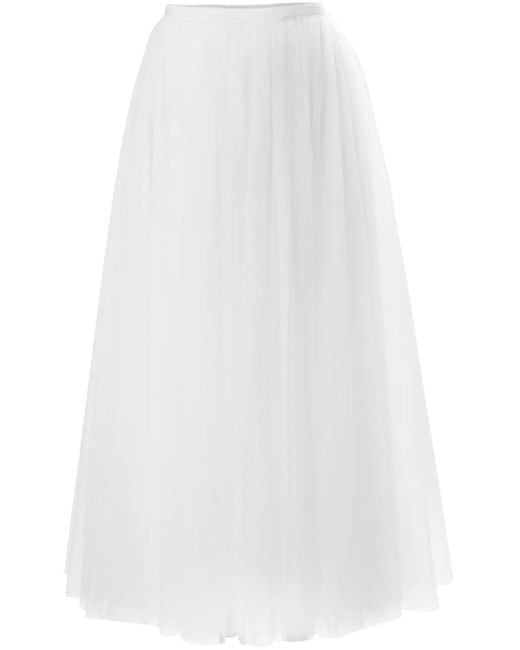 Carolina Herrera White Tulle Maxi Skirt