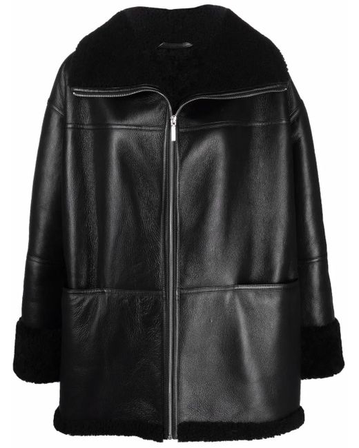 Totême Black Signature Shearling Jacket