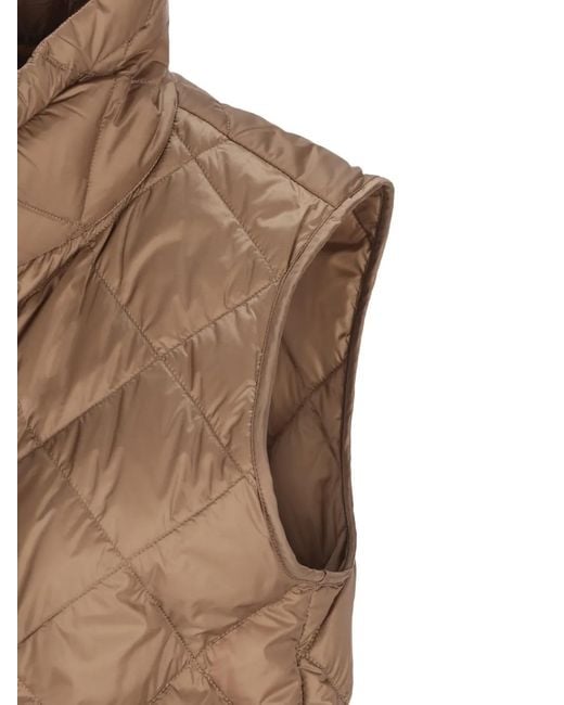 Max Mara Brown Diamond-Patterned Quilted Gilet