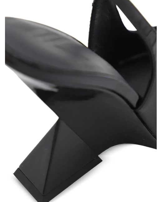 The Attico Black Cheope Patent Leather Slingback Pumps