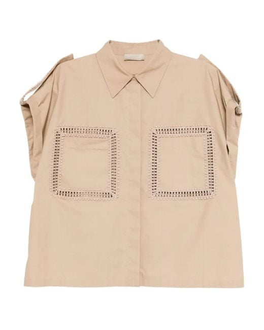 Elie Saab Natural Trim-Embellished Poplin Shirt