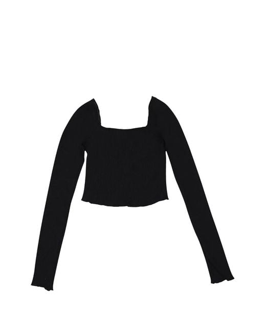 CALLIPYGIAN Black Square-Neck Top