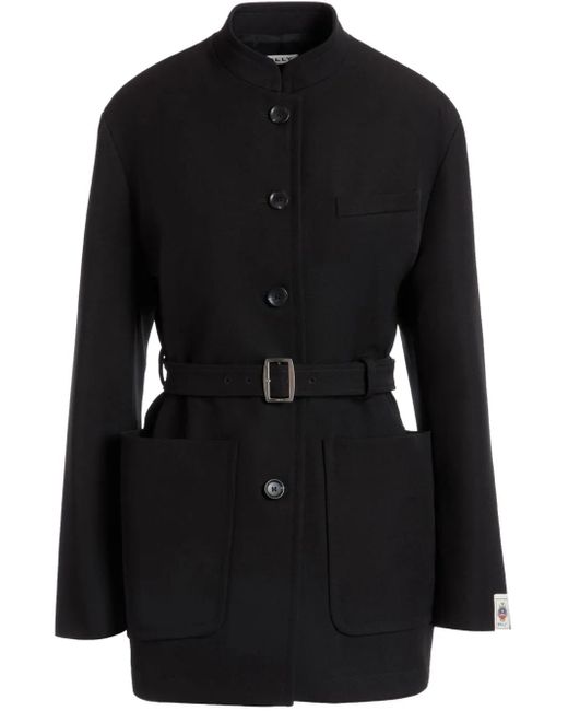 Bally Black Belted Gabardine Jacket