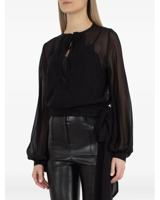 P.A.R.O.S.H. Black Silk Blouse