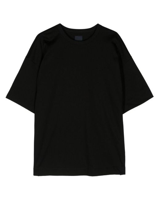Juun.J Black Logo-embroidered Cotton T-shirt for men
