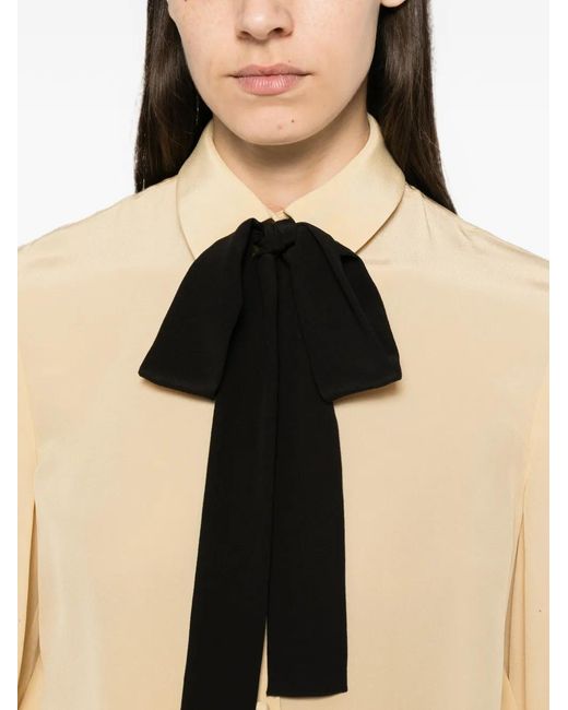 Valentino Garavani Natural Bow-Detail Buttoned Shirt