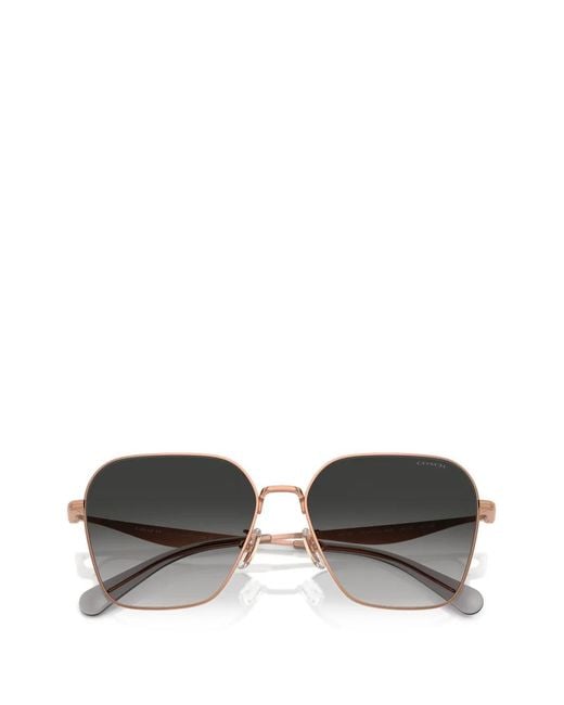 COACH Gray Geometric-Frame Sunglasses