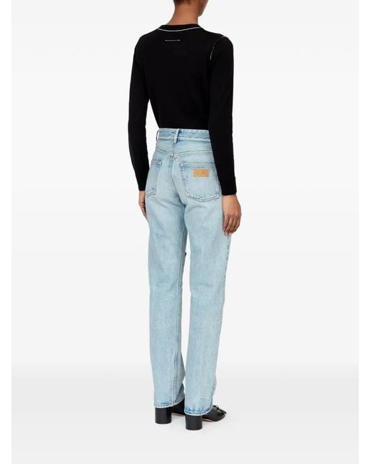 MM6 by Maison Margiela Blue Jean À Coupe Droite