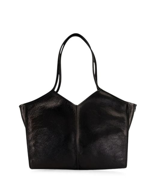 Hereu Black Medium Calella Distressed Leather Tote Bag for men