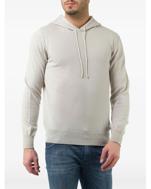Al Duca D'aosta White Cashmere Hoodie for men