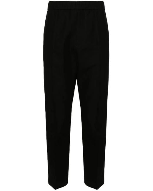 Lanvin Black Mid-Rise Tapered Trousers for men