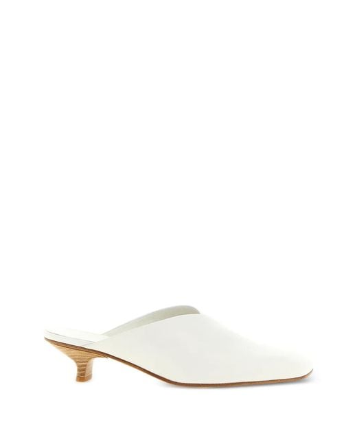 Vicini White Lavenue Leather Mules