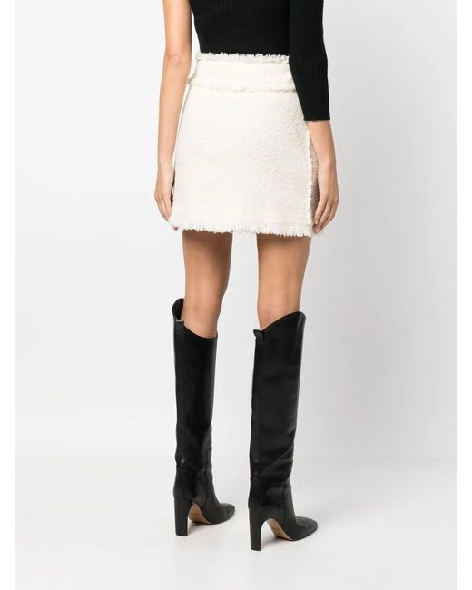 Alberta Ferretti Tweed Mini-Rok in het Natural