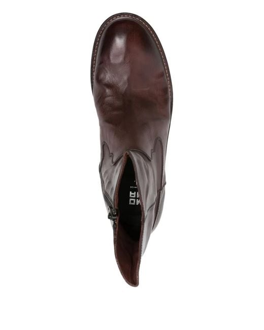 Moma Brown Zip-Detail Leather Boots for men