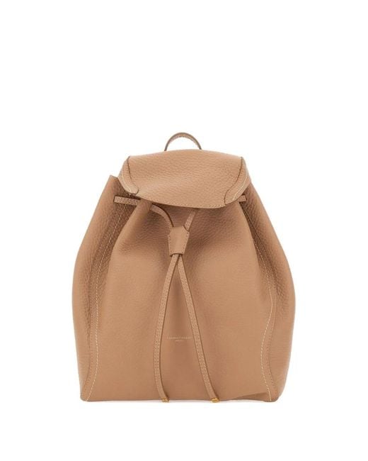 Gianni Chiarini Natural Violette Contrast-Stitch Drawstring Backpack