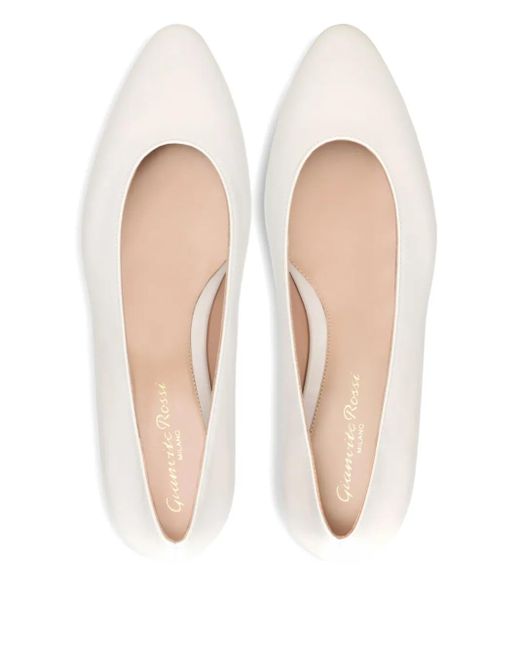 Gianvito Rossi Natural Amelia Leather Ballet Flats