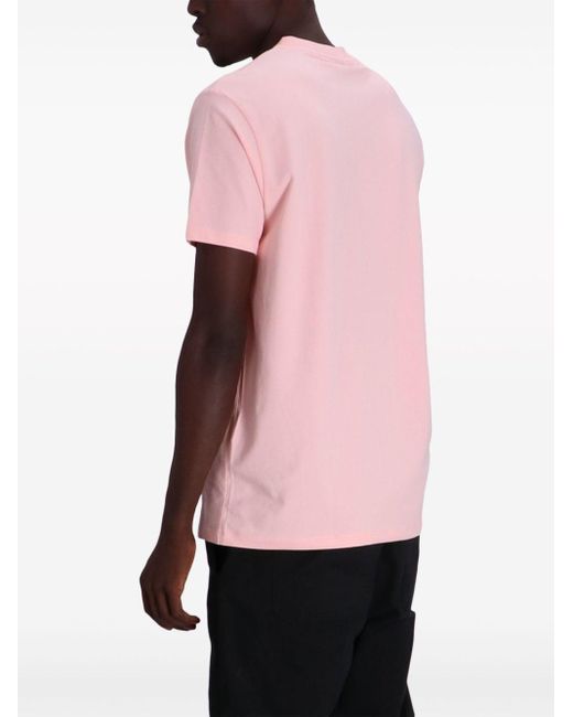 Karl Lagerfeld Pink Logo-print Stretch-cotton T-shirt for men