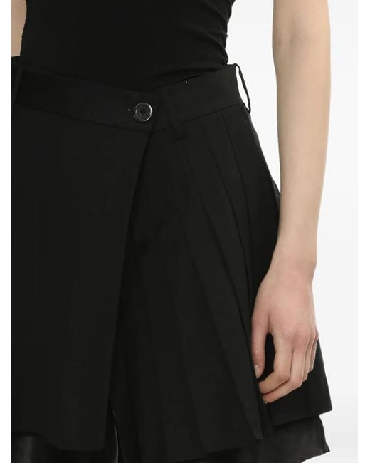 Falda con diseño cruzado Helmut Lang de color Black