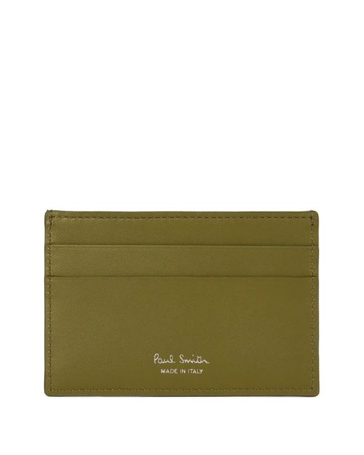 Paul Smith Green Chevron-Pattern Cardholder for men