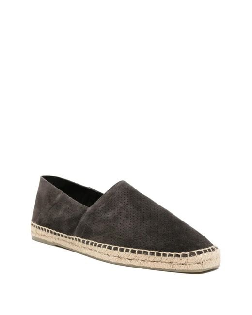 Tom Ford Gray Perforated-Suede Espadrilles for men